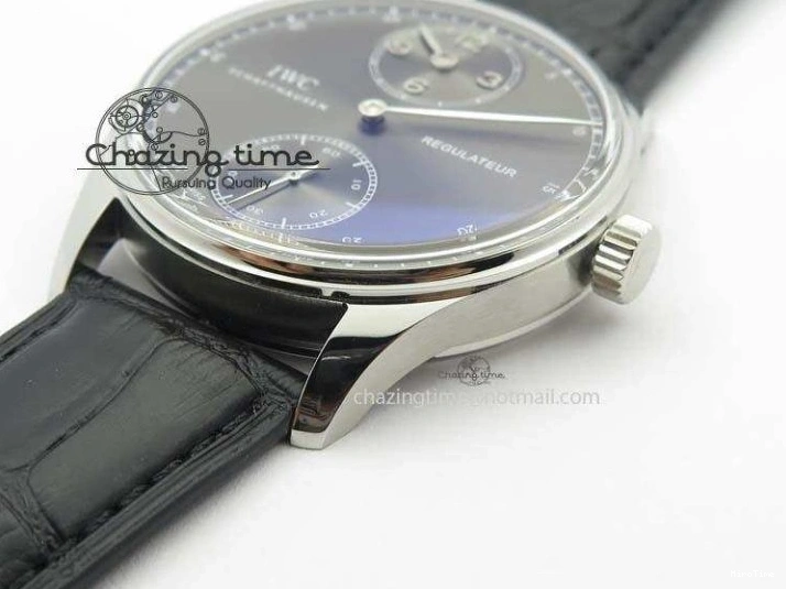 MIROTIME 0513 Portuguese IW544404 SS Gray Dial On Black Leather Strap A Practical 7259